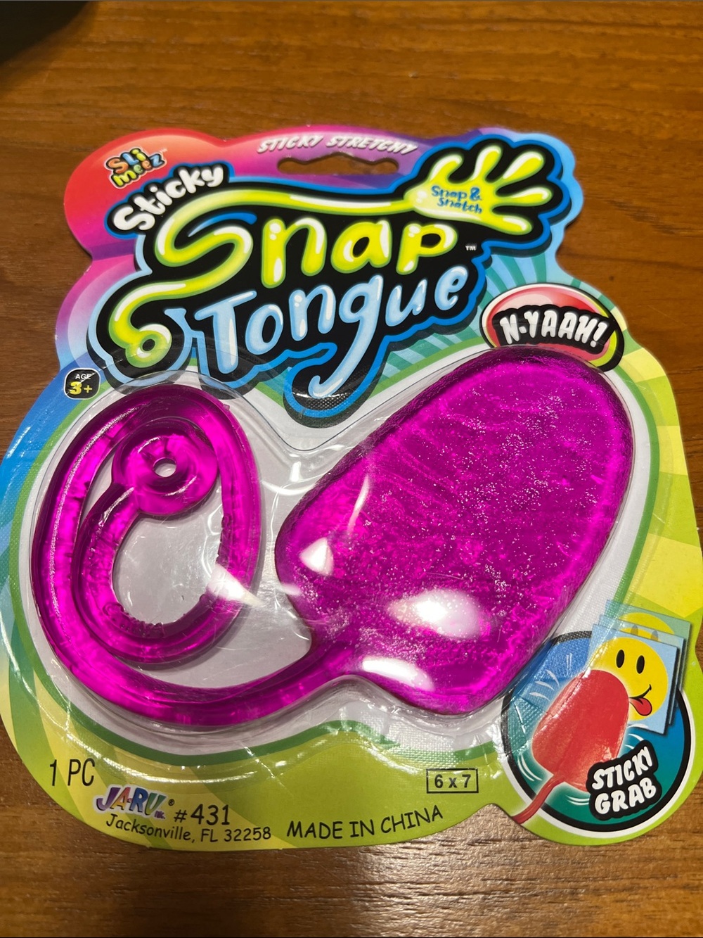 Sticky Snap Tongue Pink Glitter Sticky Grab Toy New